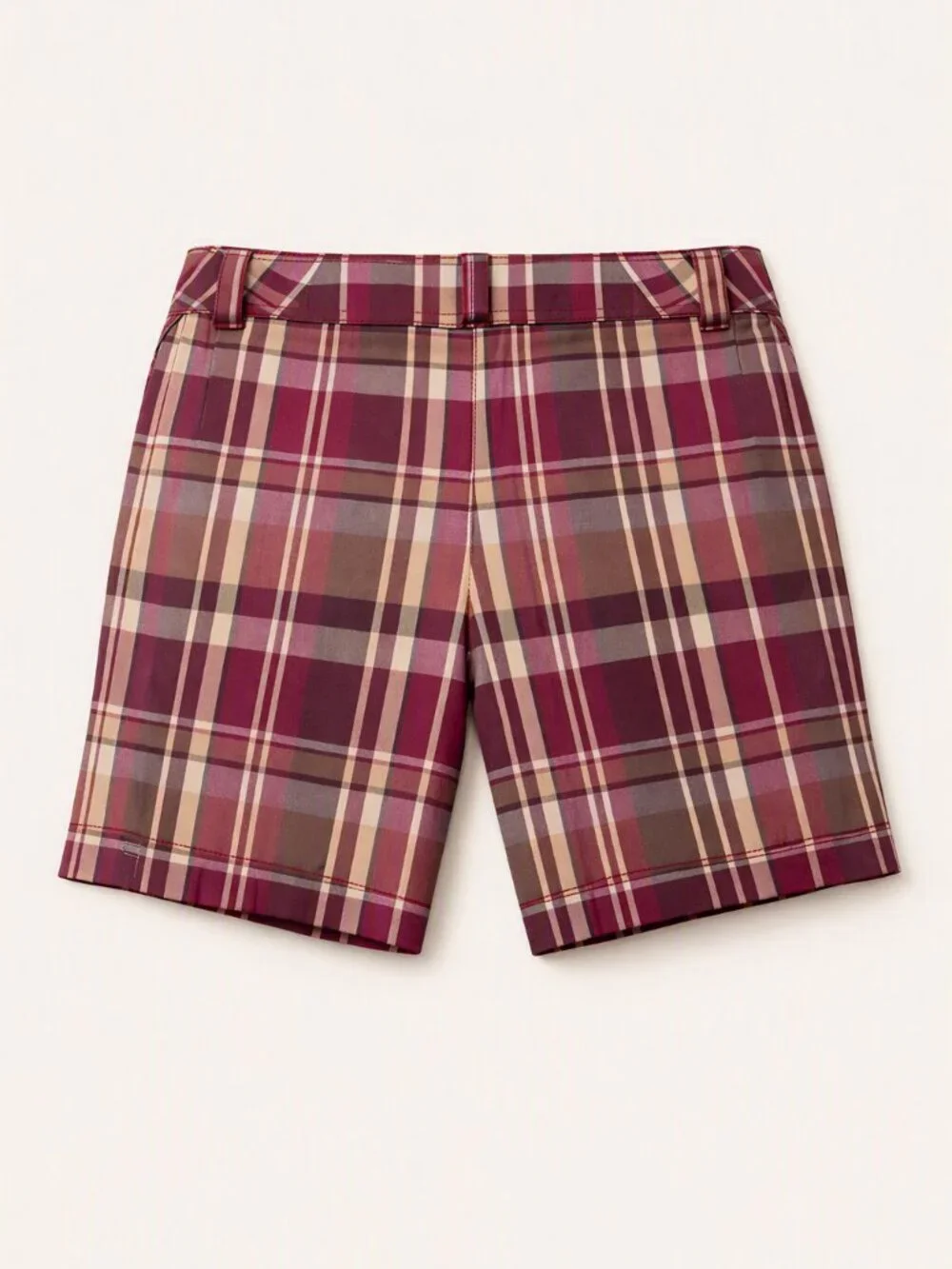 No Boundaries NOBO Bermuda Shorts Juniors Size 17 Flat Front Purple Plaid Zipper